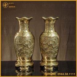 Lọ hoa đồng vàng mộc