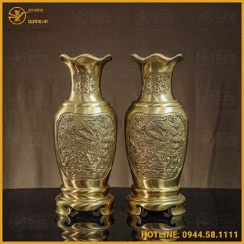 Lọ hoa đồng vàng mộc