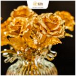 Lọ Hoa Elysa cắm 9 bông hoa mạ vàng - quà tặng trang trí nội thất