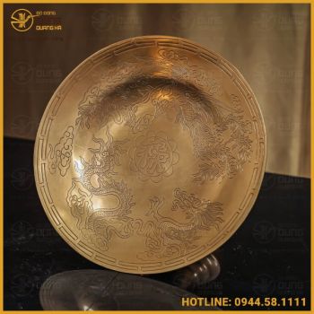 Mâm bồng đồng đỏ mộc