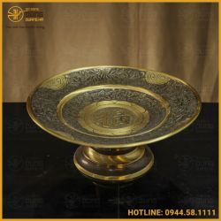 Mâm bồng đồng vàng hai công nghệ