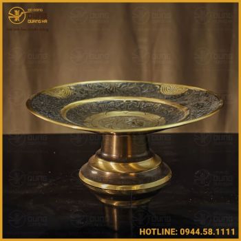 Mâm bồng đồng vàng hai công nghệ