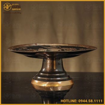 Mâm bồng đồng đỏ cạo màu đầy đủ kích thước