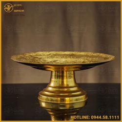 Mâm bồng đồng đỏ dát vàng đầy đủ kích thước