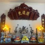 Bàn giao quả trống D50 dát vàng, bộ ngũ sự cao 70cm khảm ngũ sắc tại Hưng Yên