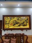 Lắp đặt tranh vinh hoa phú quý dát vàng 1m2x2m3 cho khách hàng Yên Đồng - Ninh Bình
