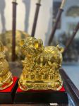 Hoàn thiện và bàn giao bộ ba tượng khỉ, heo, dê đồng vàng dát vàng
