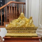 Hoàn thiện và an vị tượng Di Lặc dát vàng cho khách hàng tại Ba Vì - Hà Nội
