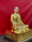 Hoàn thiện và bàn giao tượng truyền thần đồng đỏ cao 87cm dát vàng tô phấn diện