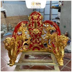Ngai thờ bằng đồng đỏ cỡ lớn dát vàng đặt chế tác theo yêu cầu