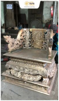 Ngai thờ bằng đồng đỏ cỡ lớn dát vàng đặt chế tác theo yêu cầu