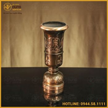 Ống hương đồng đỏ cạo màu