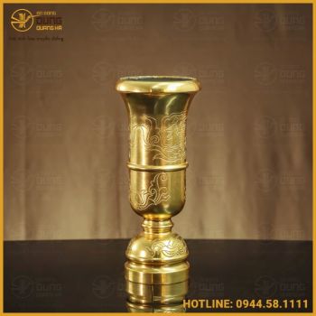 Ống hương đồng đỏ dát vàng