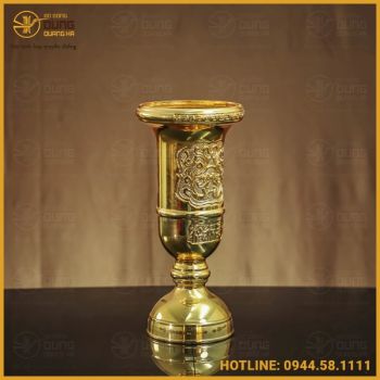 Ống hương đồng vàng mạ vàng đầy đủ kích thước