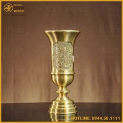 Ống hương đồng vàng mộc đầy đủ kích thước