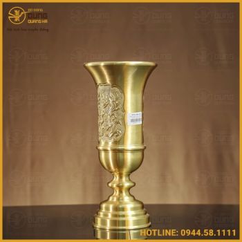 Ống hương đồng vàng mộc đầy đủ kích thước