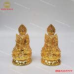 Tượng Phật 3 mặt bằng đồng mạ vàng cao cấp