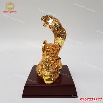 Tượng Rắn Phong Thủy Mạ Vàng 24k Trang Trí Phòng Khách 