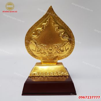 Lá Đề Tượng Phật Hoàng Trần Nhân Tông Mạ Vàng 24k