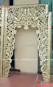 Cửa Võng Thờ Bằng Đồng Vàng Theo Kích Thước Khách Yêu Cầu