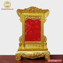 Khung ảnh bàn thờ bằng đồng vàng tinh xảo
