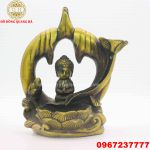 Thác đốt trầm hình tượng Phật bằng đồng vàng cao 20cm