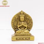 Tượng thiên thủ thiên nhãn Phật bằng đồng vàng cao 10cm