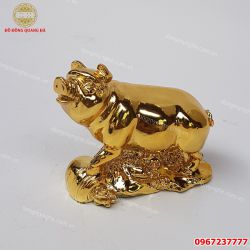 Tượng heo mạ vàng đẹp - Linh vật phong thủy độc đáo