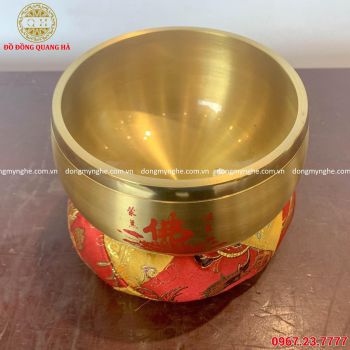 Chuông gia trì (chuông bát) bằng đồng vàng nguyên chất