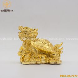 Tượng Long Quy bằng đồng mạ vàng 24k