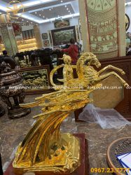 Tượng Thánh Gióng bằng đồng cao 90cm mạ vàng 24k