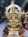 Tượng Phật Chuẩn Đề bằng đồng vàng cát tút cao 1m5