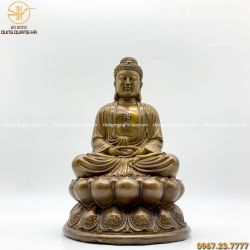 Tượng Phật A Di Đà đẹp nhất bằng đồng giả cổ cao 30cm