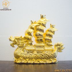 Thuyền rồng mạ vàng 24k - quà tặng phong thủy độc đáo