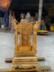 Mẫu ngai thờ đẹp bằng đồng thếp vàng 9999 cao 68cm