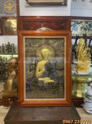 Tranh Phật dát vàng đẹp tôn nghiêm kích thước 1m x 1m4