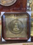 Tranh Phật bằng đồng làm màu giả cổ khung giả gỗ vuông 75cm