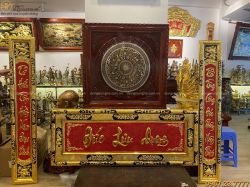 Đại tự câu đối Đức Lưu Quang thếp vàng 9999 kích thước 1m55