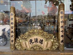 Bộ cuốn thư câu đối Đức Lưu Quang kích thước 1m55 hun giả cổ