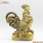 Tượng gà như ý đồng vàng mộc 34cm - linh vật phong thủy ý nghĩa