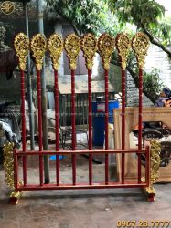 Bộ bát bửu sơn son thếp vàng dành cho Phật giáo cao 2m2