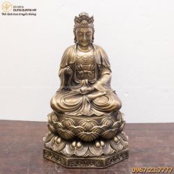 Tượng Phật Đại Thế Chí Bồ Tát 8kg đế bát giác 40x24cm giả cổ