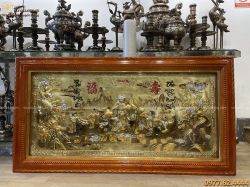 Tranh mừng thọ Phúc Như Đông Hải khảm tam khí 1m7 x 90cm