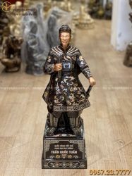 Tượng Trần Quốc Tuấn bằng đồng khảm tam khí kỹ cao 70cm