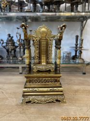 Ngai thờ bằng đồng hun màu giả cổ cao 68cm đẹp trang nghiêm