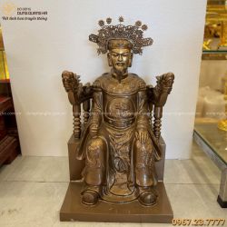 Tượng Ngọc Hoàng Thượng Đế đẹp bằng đồng đỏ làm màu cao 70cm