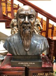 Tượng Hải Thượng Lãn Ông bằng đồng đỏ hun giả cổ cao 90cm