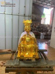 Tượng Vua Cha Bát Hải bằng đồng đỏ mạ vàng 24k cao 67cm