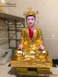 Tượng Mẫu Đệ Nhất Thượng Thiên bằng đồng đỏ dát vàng cao 70cm