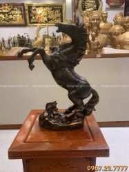 Tượng Ngựa bằng đồng đỏ hun giả cổ cao 38cm độc đáo tinh xảo